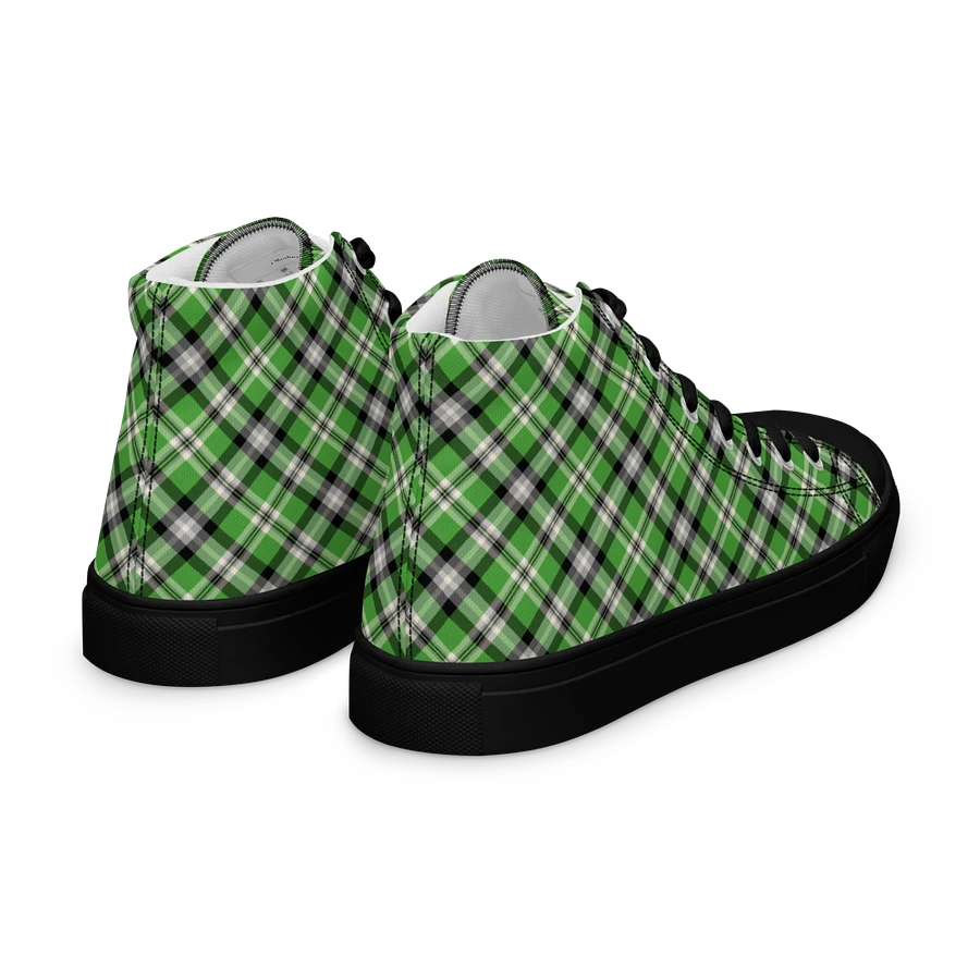 Bright Green Plaid Men's High Top Shoes product image (10)