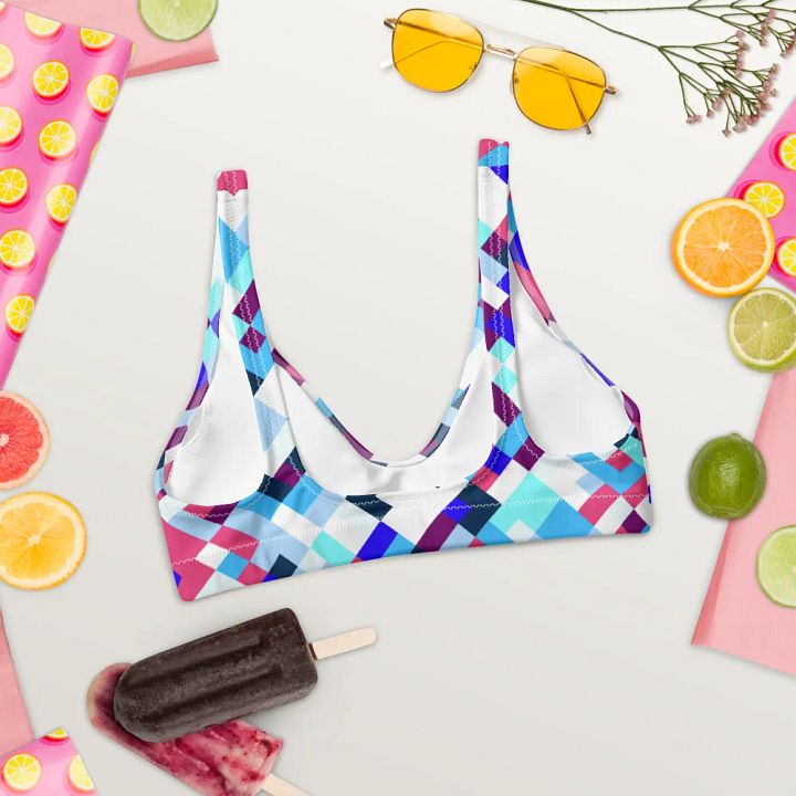 Colorful Mosaic Pattern Design Padded Bikini Top - v1 product image (2)