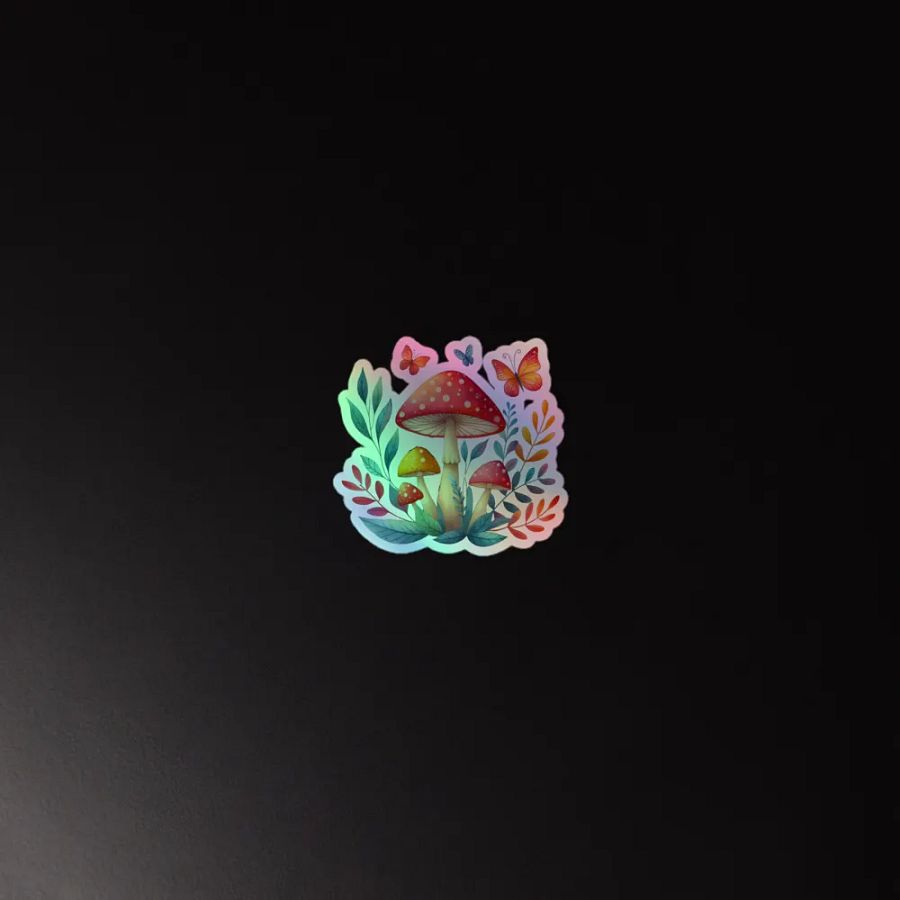 Cute Mushroom Kiss-Cut Holographic Sticker product image (4)