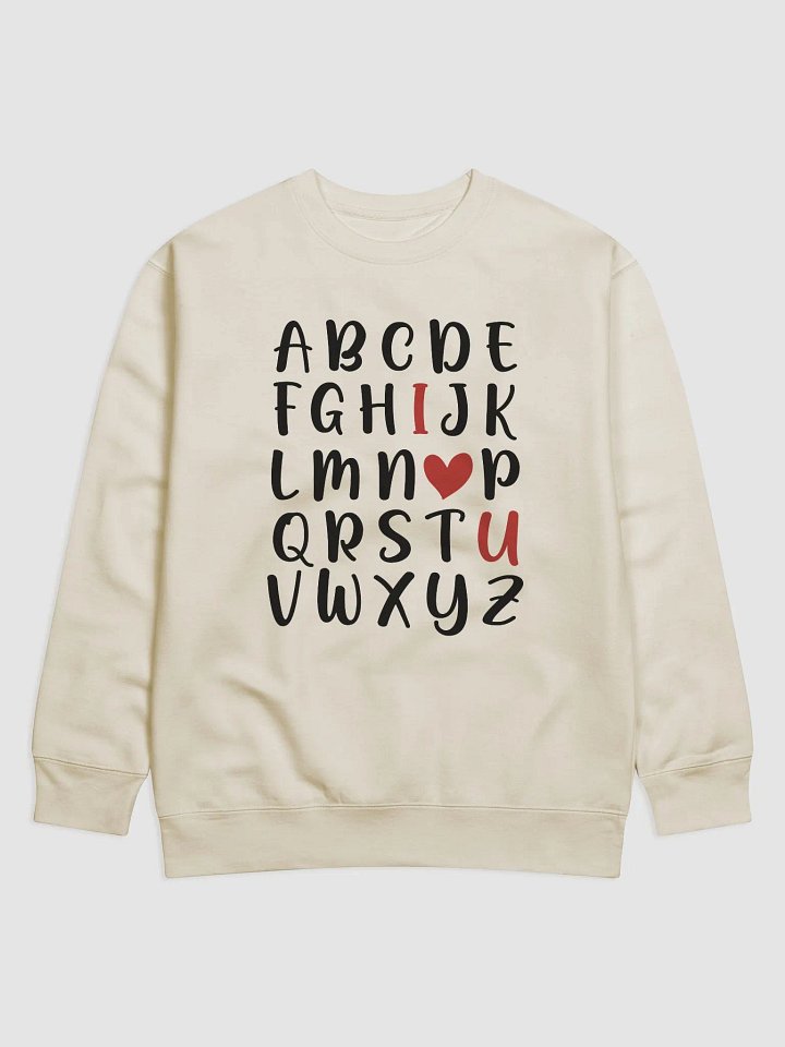 "I Love U Alphabet" Cream Sweatshirt product image (1)