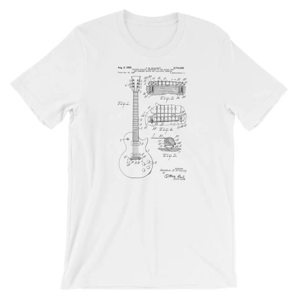 Electric Guitar Patent T-Shirt. Shirt 100% Cotton Premium Tee Black Gray or Red product image (2)
