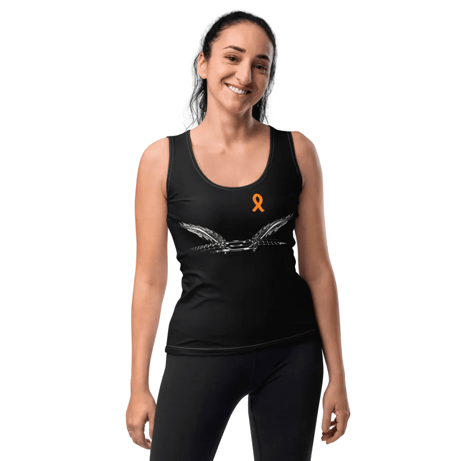 White HApex Gear White Logo Cancer Awareness Orange Ribbon. Black Women's Tank Top product image (10)