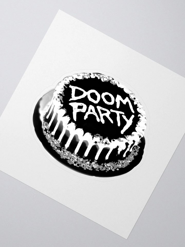 Doom Party Cake B&W Sticker product image (2)