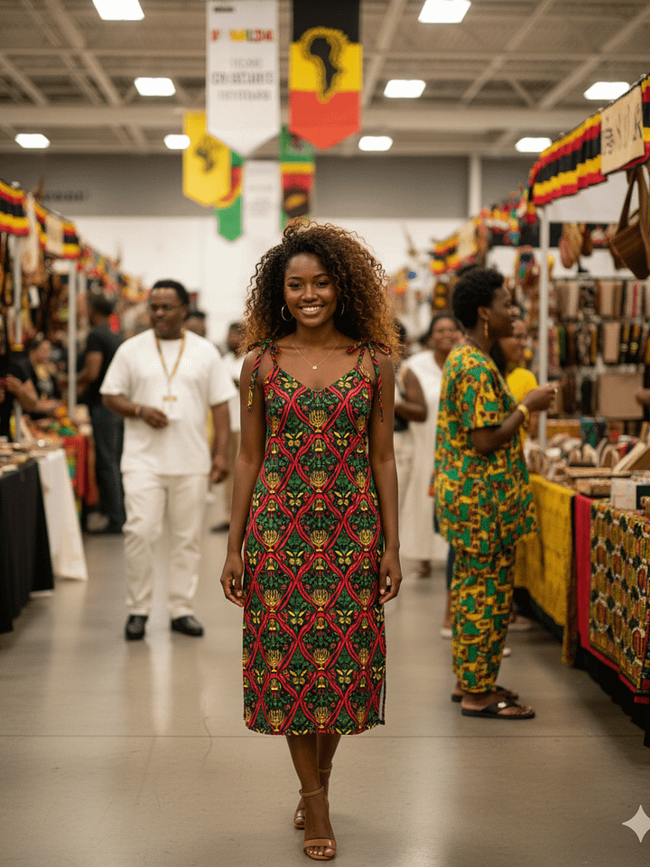 Heritage & Grace: Kwanzaa Kinara Slip Dress product image (1)