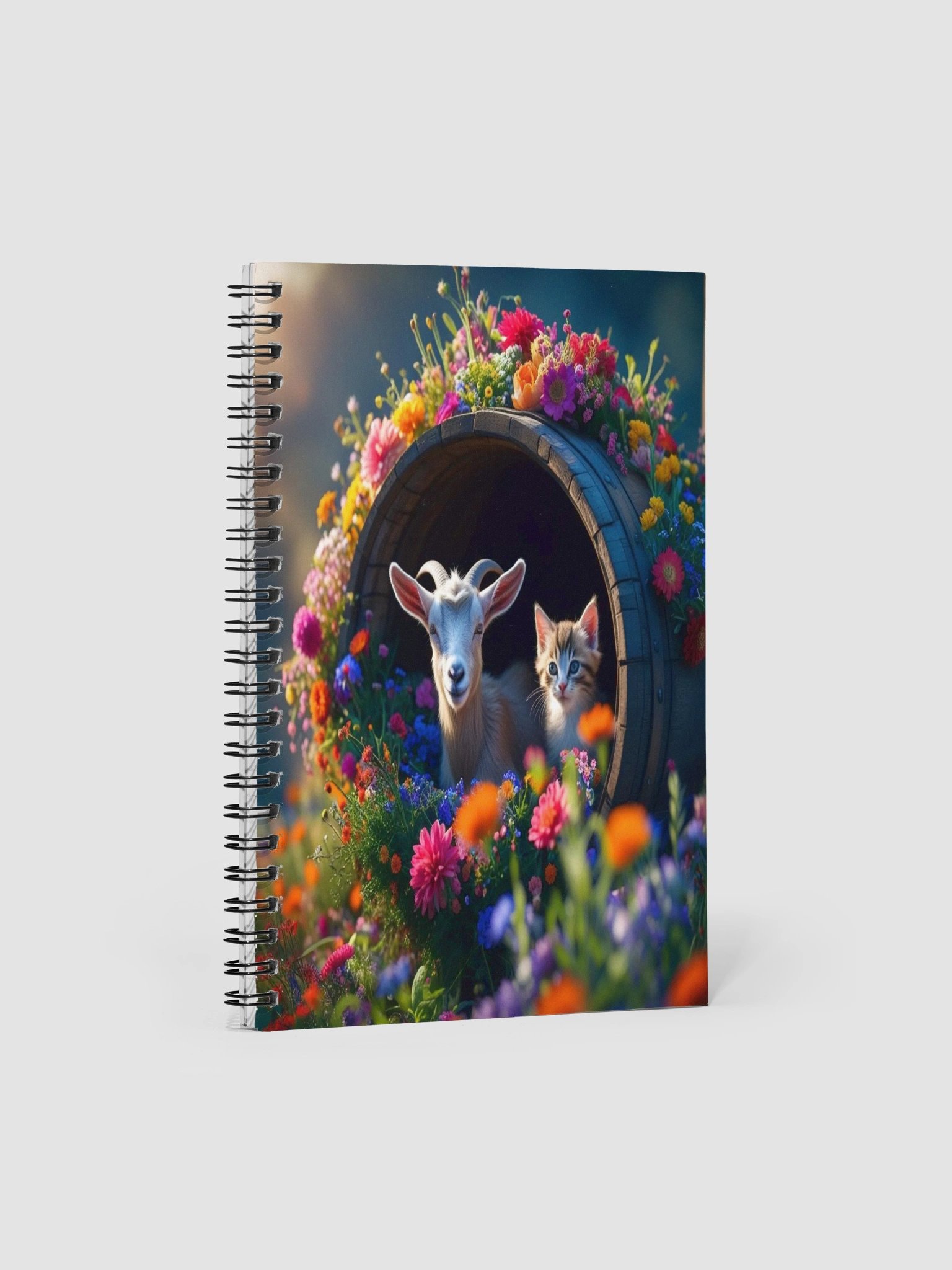 Floral Barrel Hideaway Spiral Notebook product image (1)