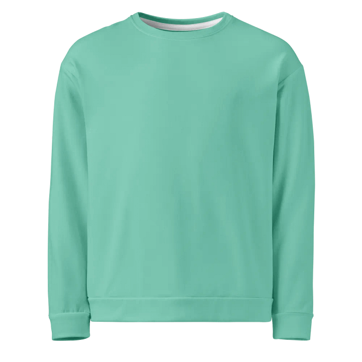 Plain Light Pastel Green Light Summer Unisex Recycled Polyester Heavyweight Premium Sweatshirt by Treasure Pie product image (1)