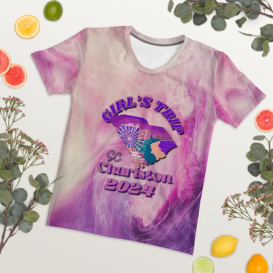 Girls Trip Charlston Sc 2024 All Over Print T-shirt product image (7)