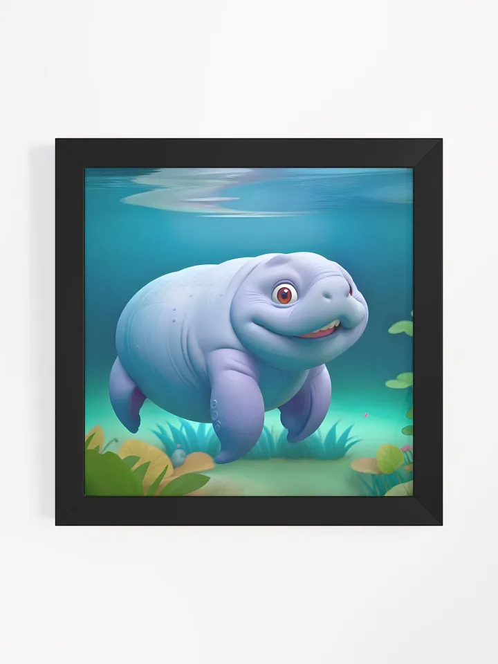 Endangered Species - Mexico - Manatee Eco-Friendly Ayous Wood Framed Poster product image (1)