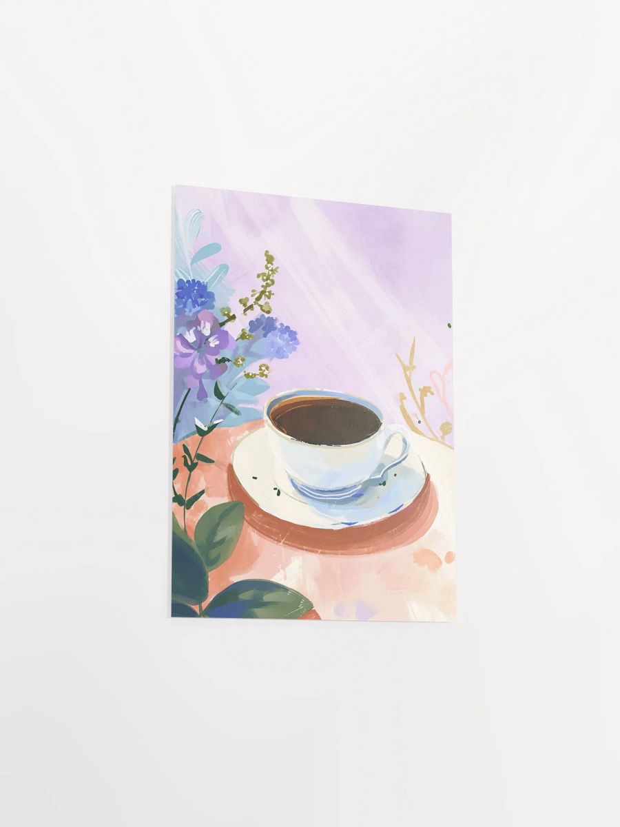 Serene Coffee Cup Floral Poster product image (6)