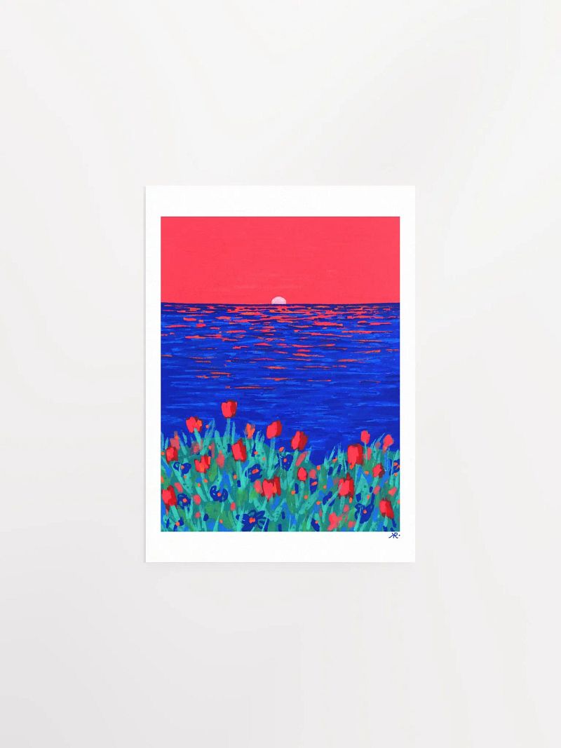 Sparkling Sunset Tulips | Vibrant Landscape