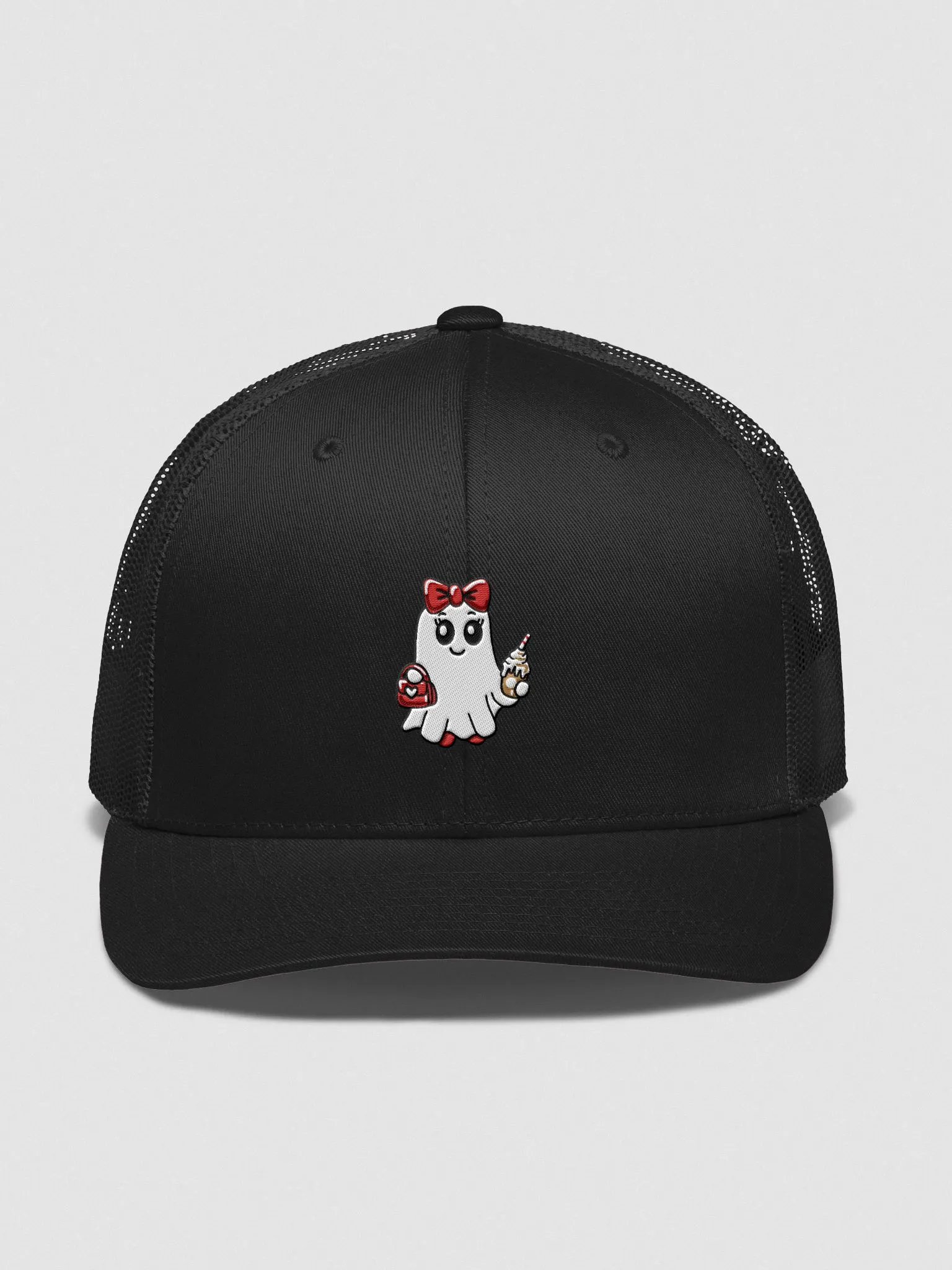 Stylish Ghost Embroidered Retro Trucker Hat product image (1)