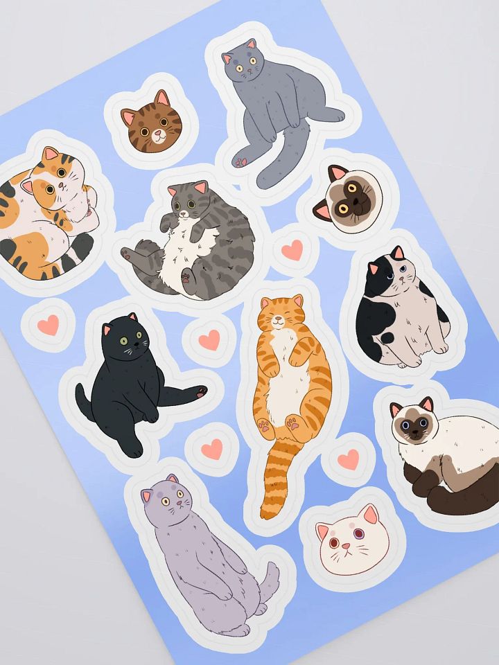 Cute Silly Street Cats Sticker Sheet product image (2)