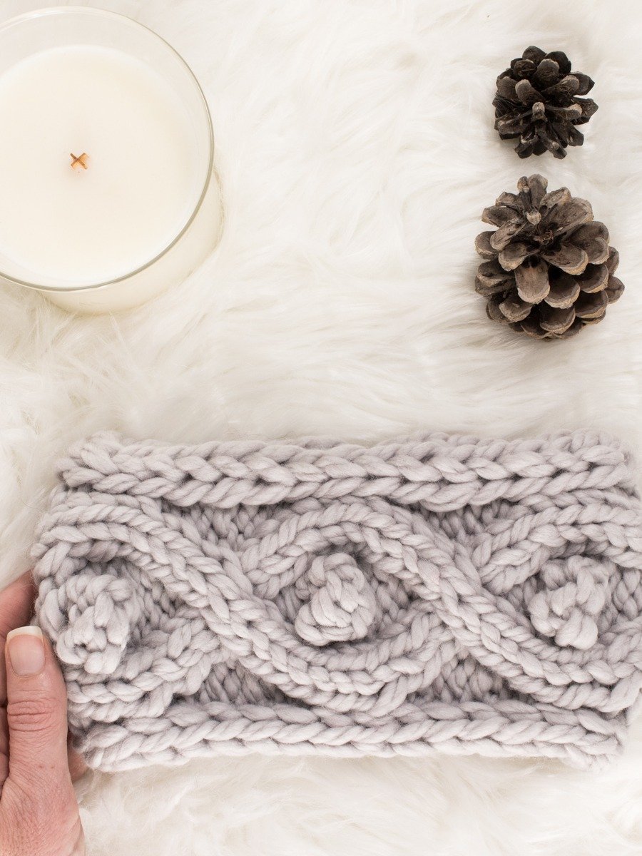 Bobble Cable Headband Knitting Pattern - Enamorous product image (1)