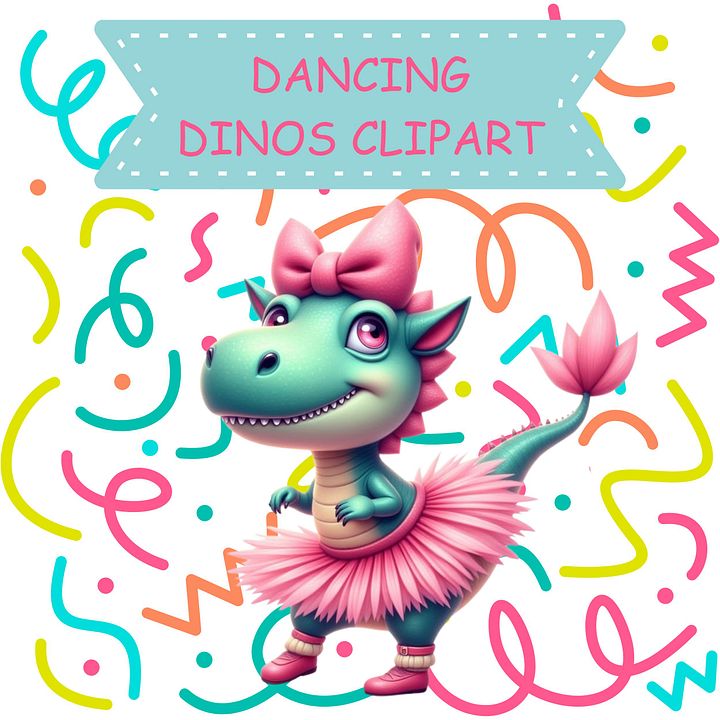 Dancing Dinos Dinosaurs PNG Clipart product image (1)