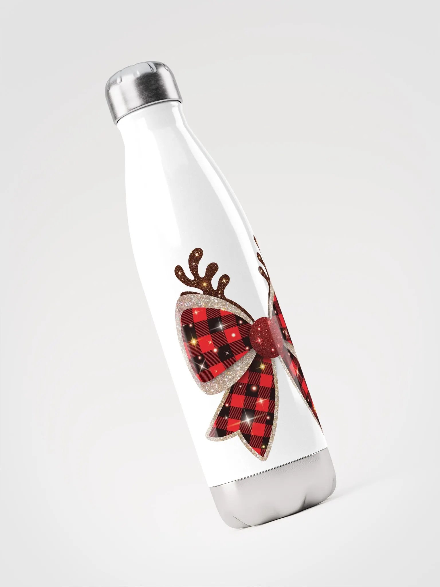 Festive Buffalo Plaid Stainless Steel Water Bottle product image (2)