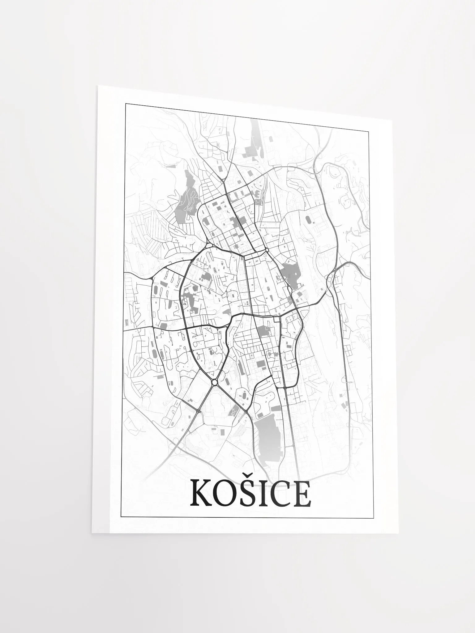 Košice, Slovakia, city map print product image (13)