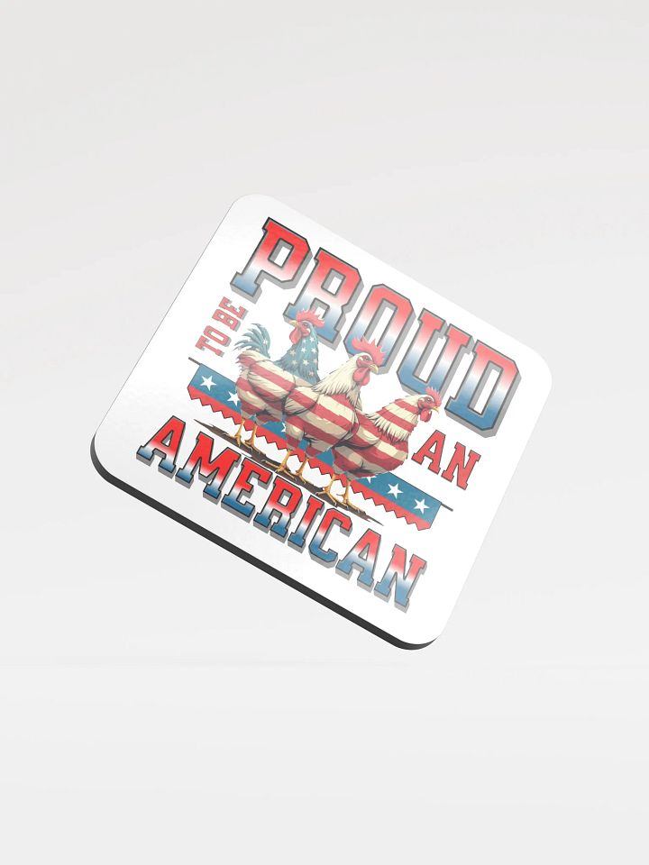 Proud To Be An American Rooster Cork Coaster product image (2)