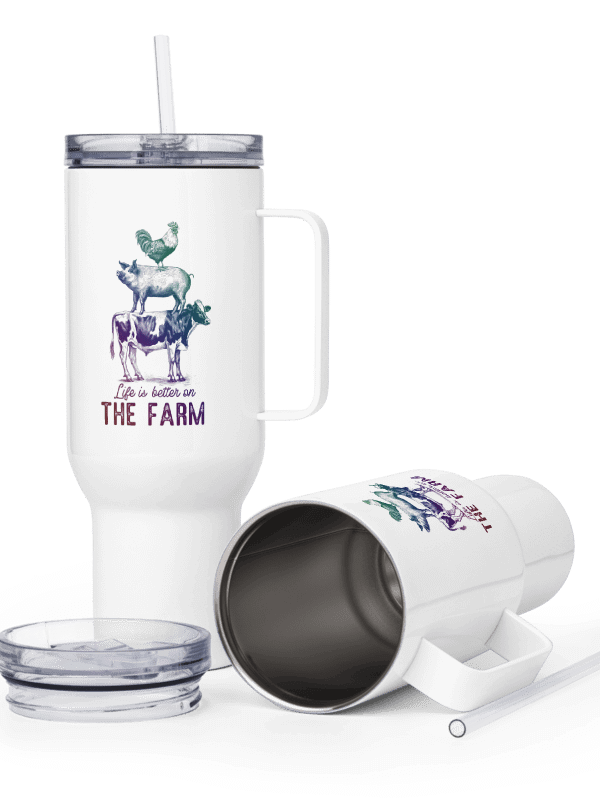 "Life is better on the farm" Travel Mug with a Handle product image (16)