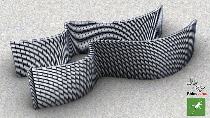 Parametric Brick Wall Design Grasshopper Rhino Files Download product image (1)