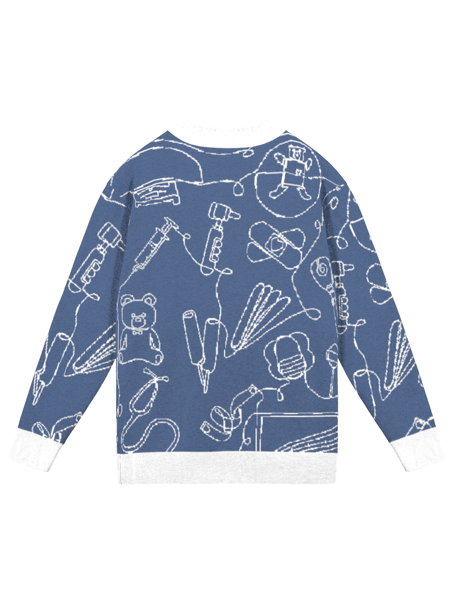 service lines (pediatrics - holiday blue cardigan) product image (2)