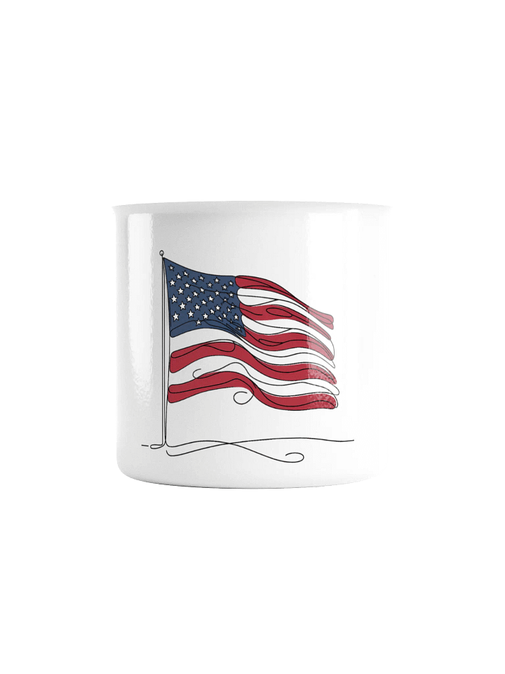 USA Flag Line Art Enamel Mug product image (2)