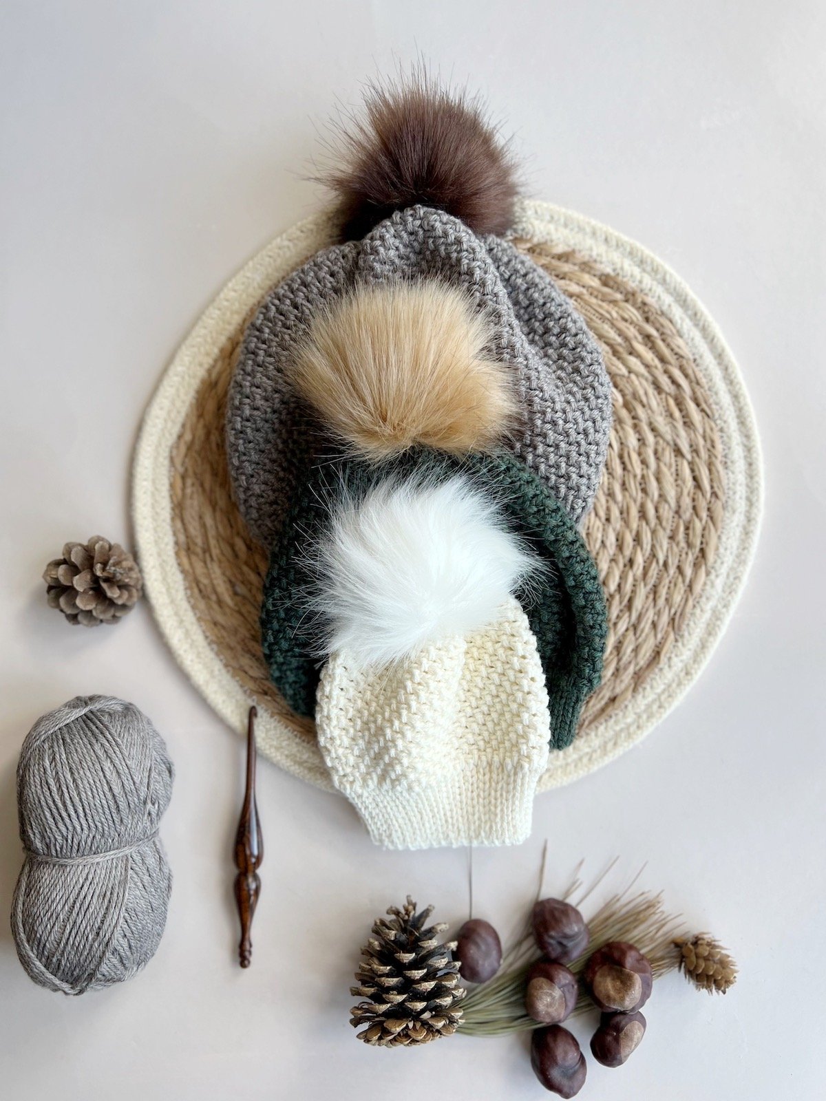 Herringbone Moss Winter Crochet Hat Pattern Baby to Adult Sizes product image (2)