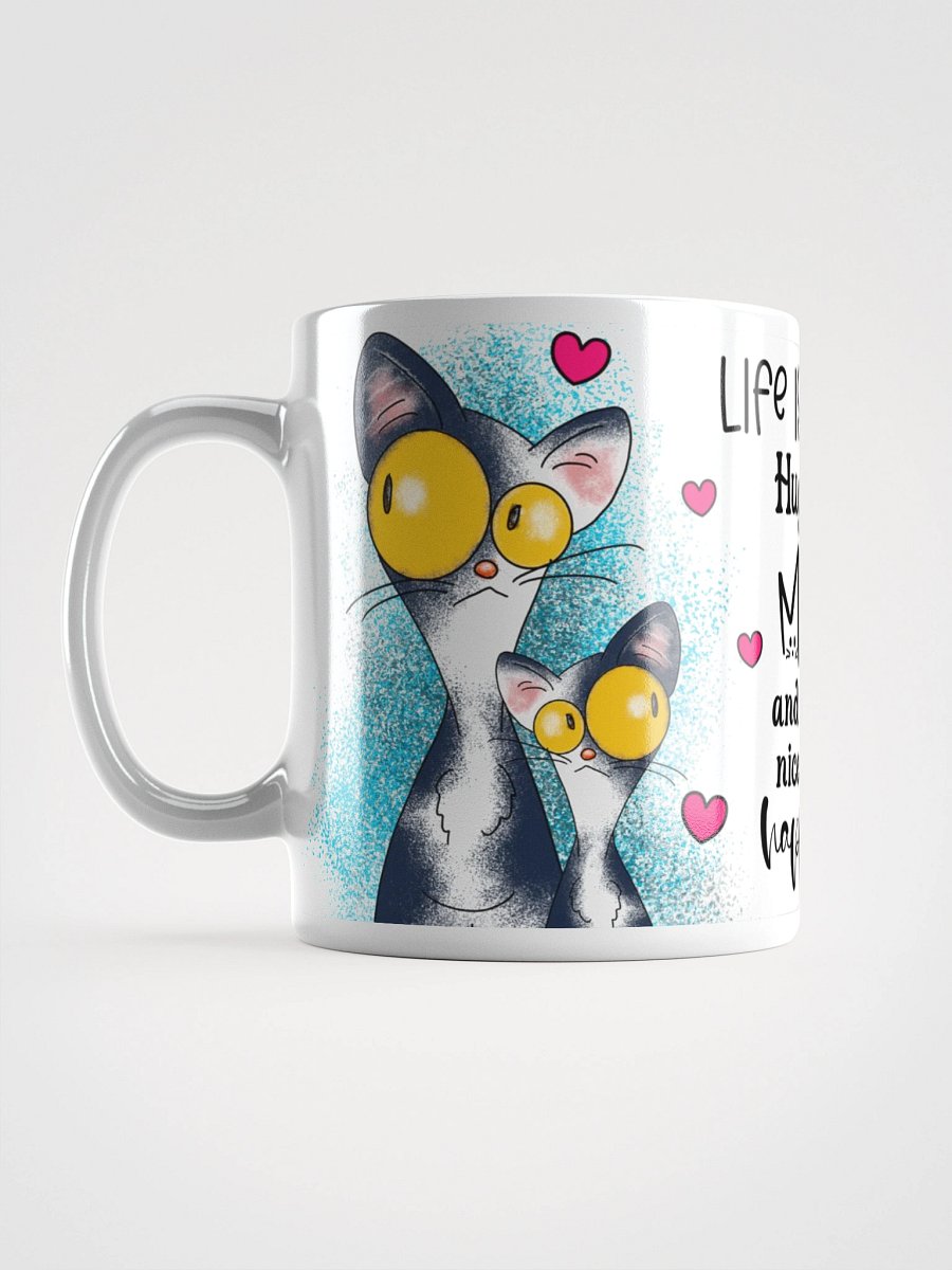 Meow Hug Life: White Glossy Mug product image (6)