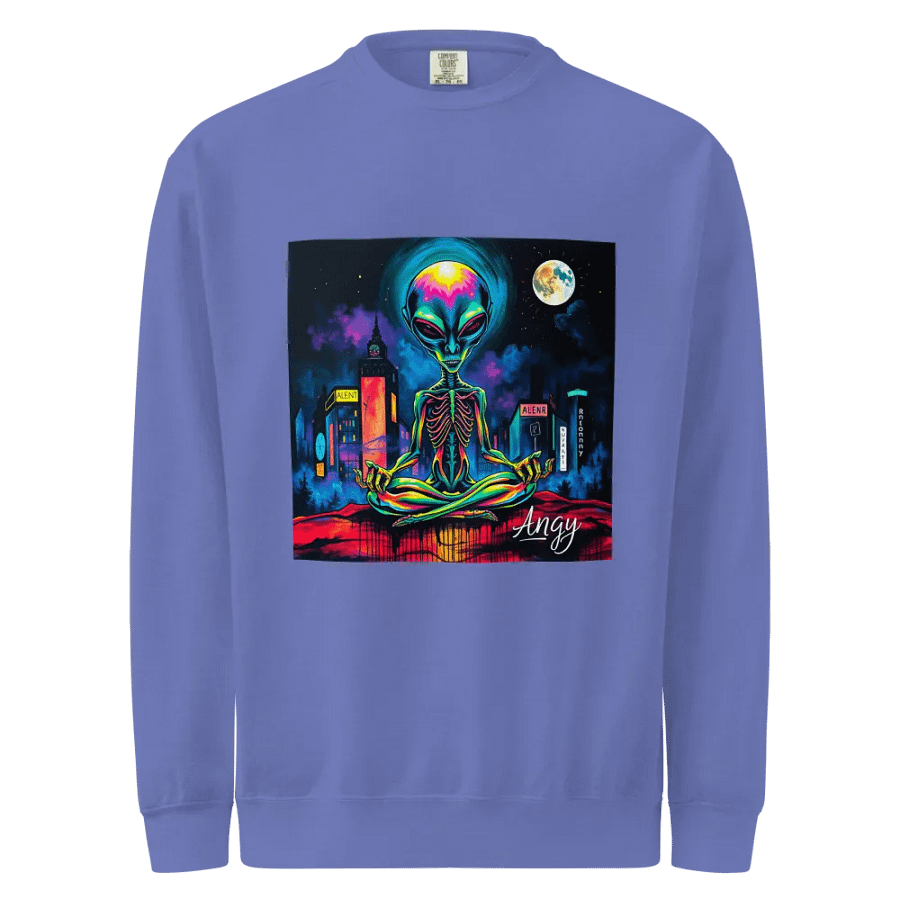Neon Alien Meditation Sweatshirt product image (1)