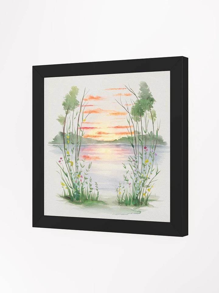 Reflective Waters Sunset Watercolor - Framed Poster product image (2)