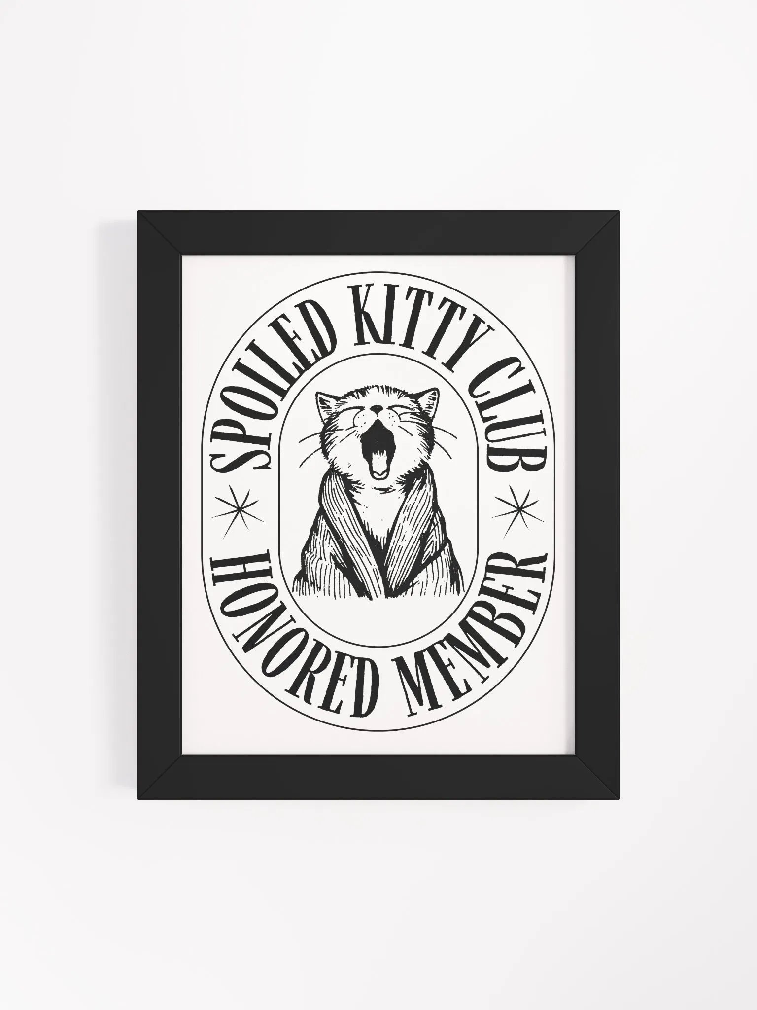Spoiled Kitty Club in Eco-Friendly Ayous Wood Framed Matte Poster product image (1)