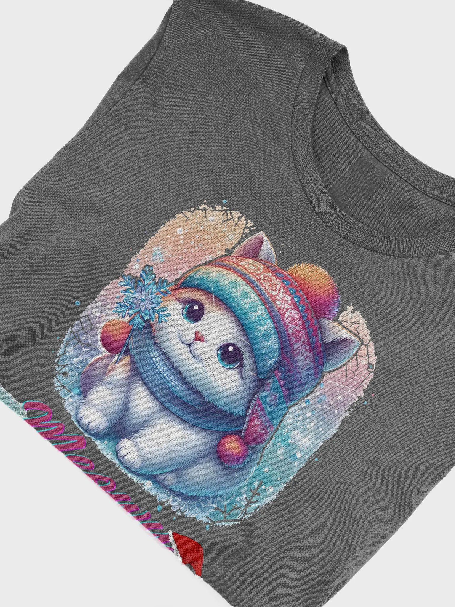 Winter kitty design Meow Christmas wishes _Bella+Canvas Supersoft T-Shirt product image (40)