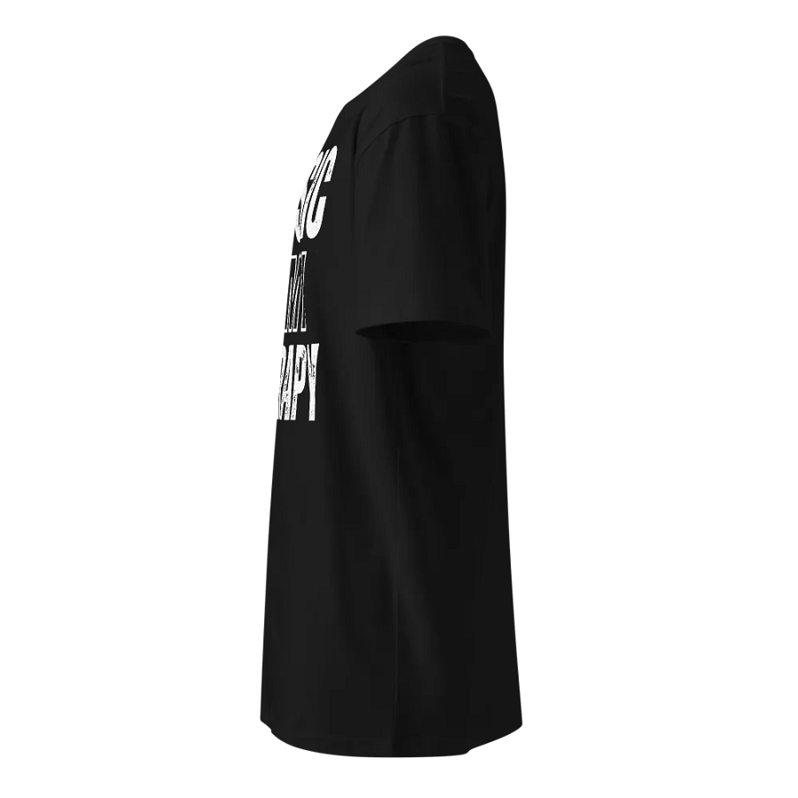 GRAPHIC T-SHIRT AS COLOUR UNISEX PREMIUM BLACK T-SHIRT "MUSIC IS MY THERAPY" SLOGAN in Black product image (3)