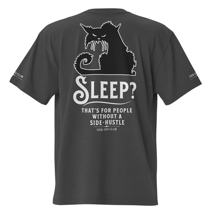 Sleepless Grind: Hustler Cat Oversized Tee Streetwear Edition product image (2)