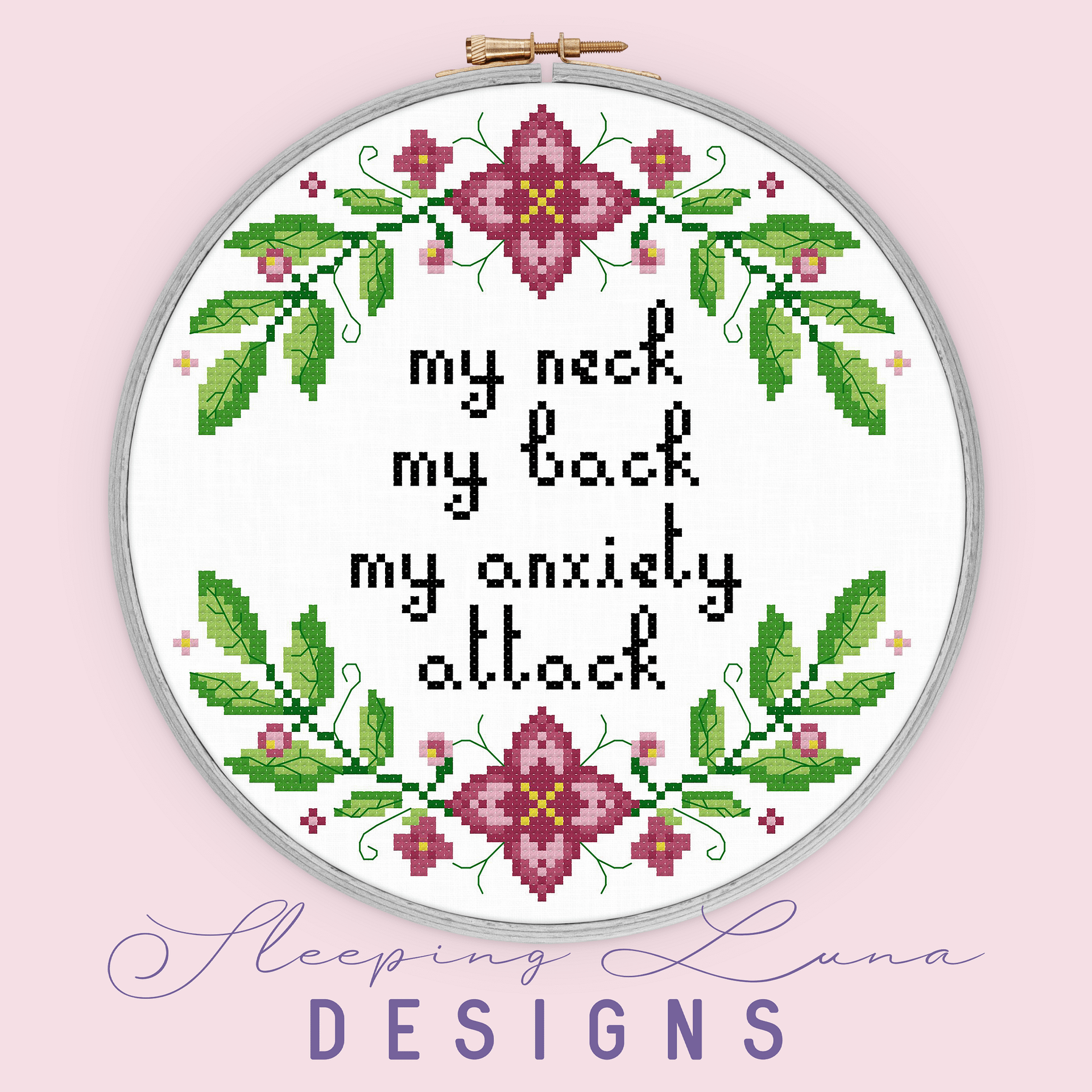 My Neck My Back My Anxiety Attack - Cross Stitch Pattern product image (4)