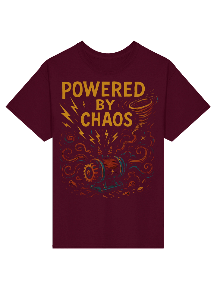 “Powered by Chaos” Retro Energy Burst Tee product image (1)