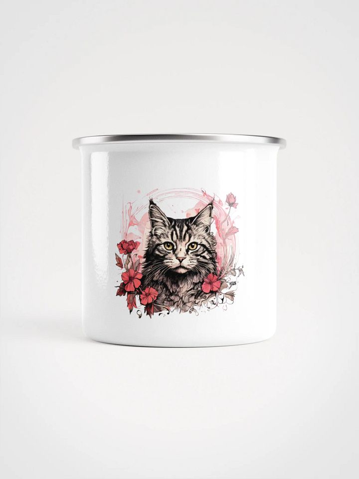 Feline Floral Enamel Mug product image (1)