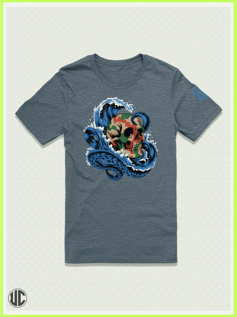 OctoCamo Skull Wave – Graphic Surf T-Shirt product image (1)