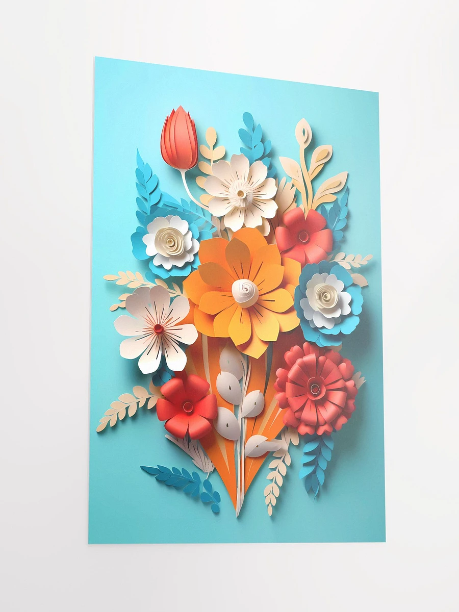 Crafted Blossoms in Bloom - Vibrant 3D Paper Floral Creation Matte Poster product image (4)