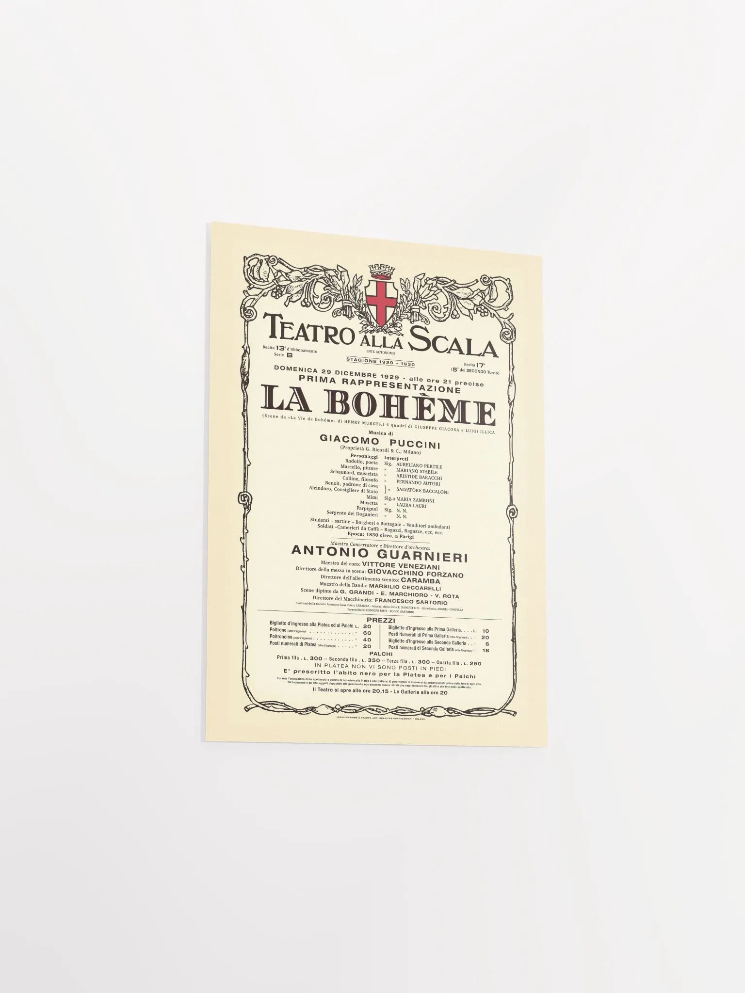 Vintage-Style La Scala La Bohème Opera Poster product image (3)
