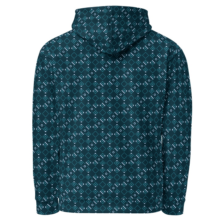 Facet Fantastic Blue Geometric Allover Print Hoodie for Men and Women product image (2)