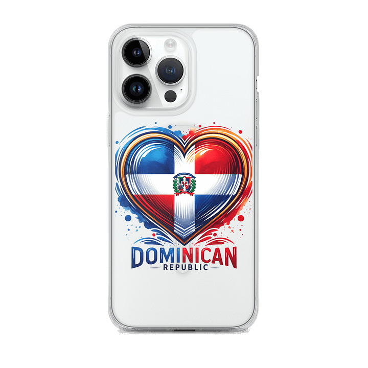 Dominican Republic Flag Heart MagSafe® iPhone® Clear Case product image (2)