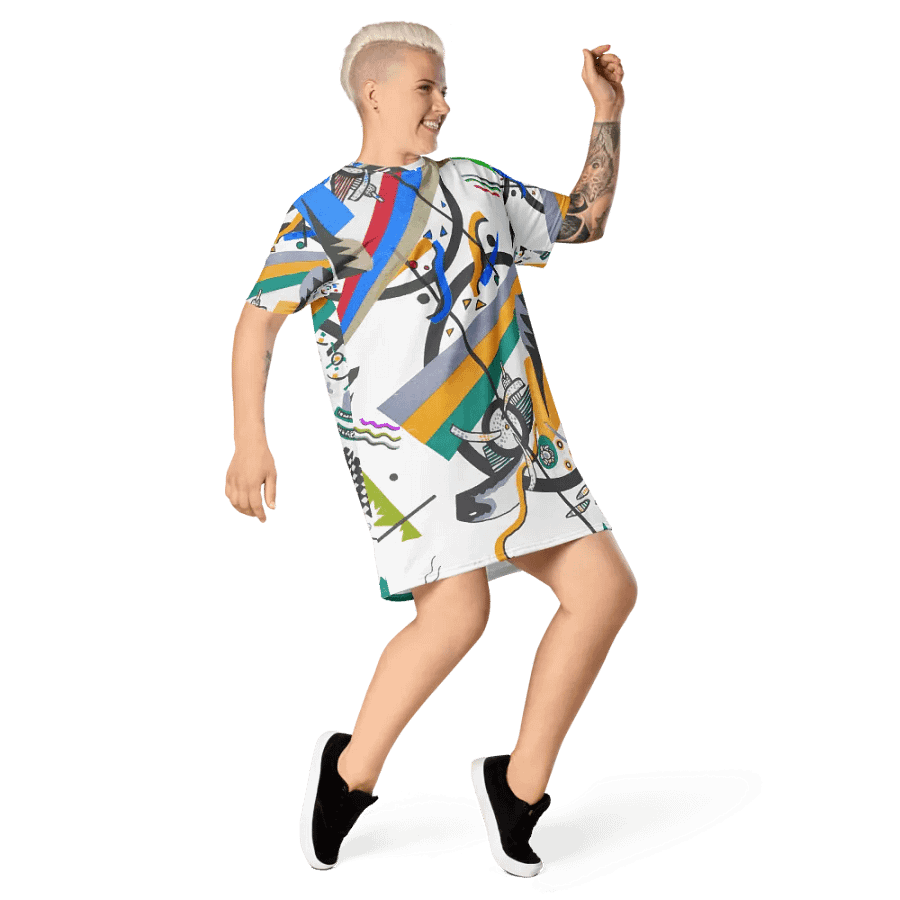 Abstract Lithographic Pattern Design T-shirt Dress - v2 product image (5)