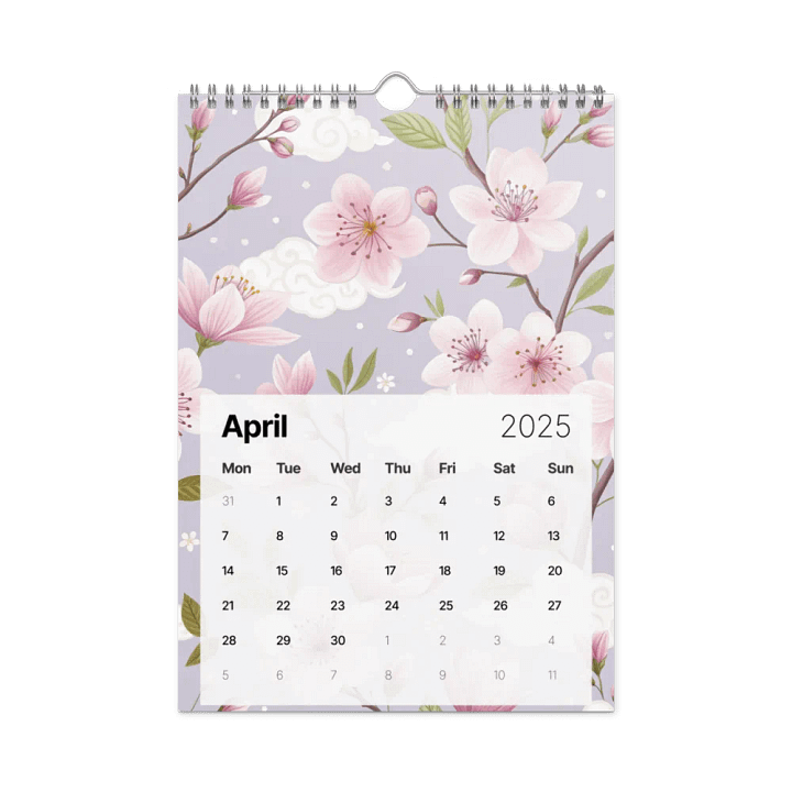 SEAMLESS FLORAL PATTERN WALL CALENDAR 2025 product image (1)