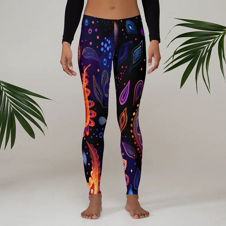 Persian Teardrop Shaped Motif Design Leggings product image (2)