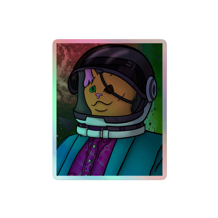 Astronaut kitty Holographic Sticker product image (2)
