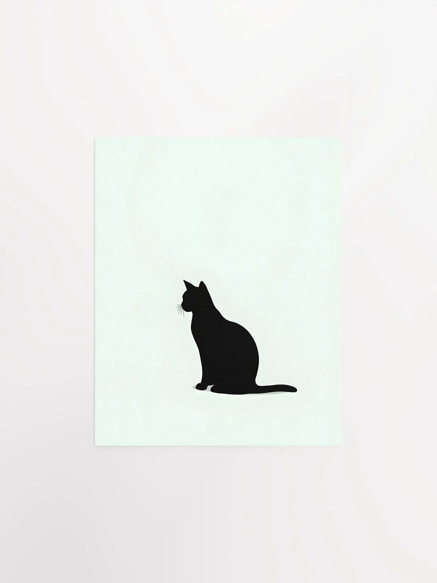 Black Cat Silhouette - Lime Background product image (1)