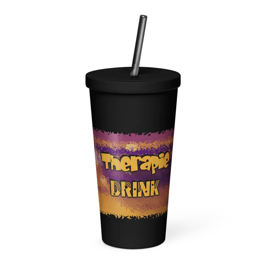 Therapie Edelstahlbecher 600ml mit Trinkhalm product image (4)