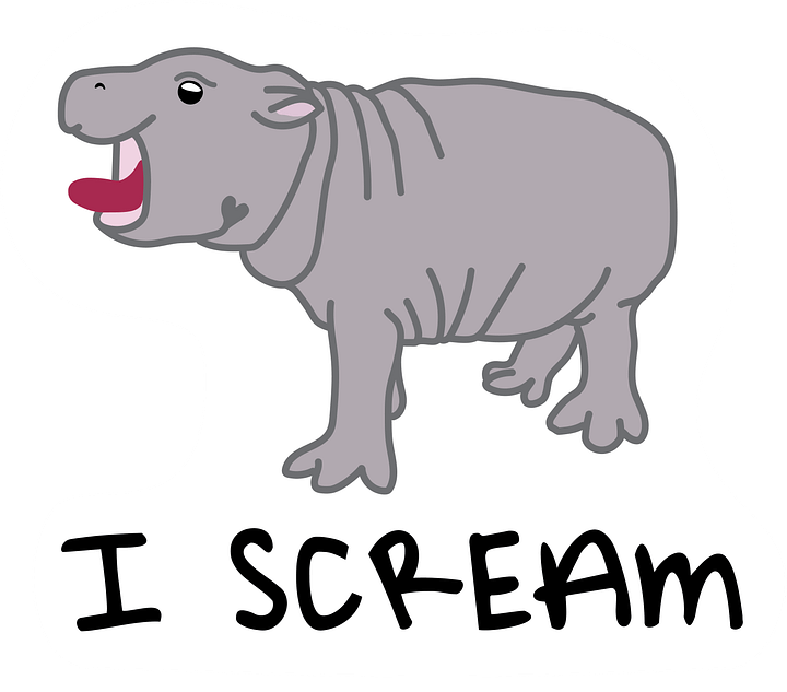 Screaming Hippo Sticker | Funny Animal Merch product image (1)
