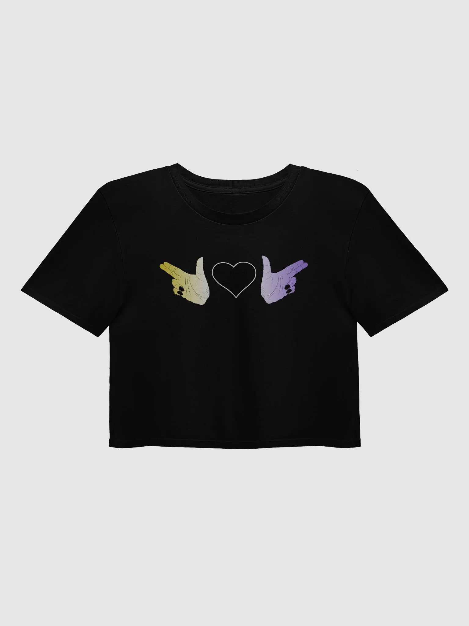 Finger Guns (enby flag) Crop Top product image (2)