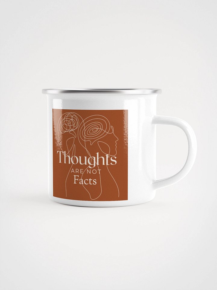 "Thoughts Are Not Facts" mug – Mental Health Awareness Art – Mindfulness Line Drawing – Minimalist Brain Spiral – Anxiety Relief Gift product image (1)